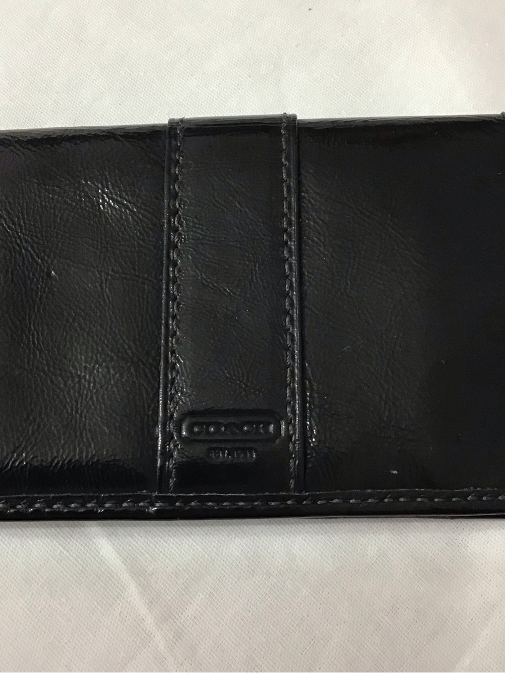 Coach Black Leather ID Bifold Wallet with Window